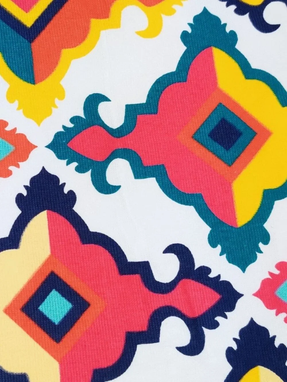Colorful Lattice Pattern Beach Towel by Deborah Connolly - Moroccan Vibe - 38x68